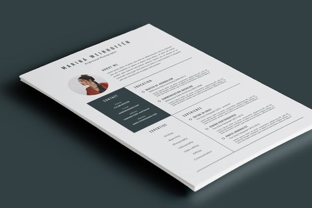 极简主义的求职简历模板 Minimal Resume & CV Template插图(3)