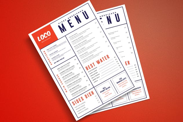 极简主义版式餐厅菜单模板 Simple Food Menu插图(3)