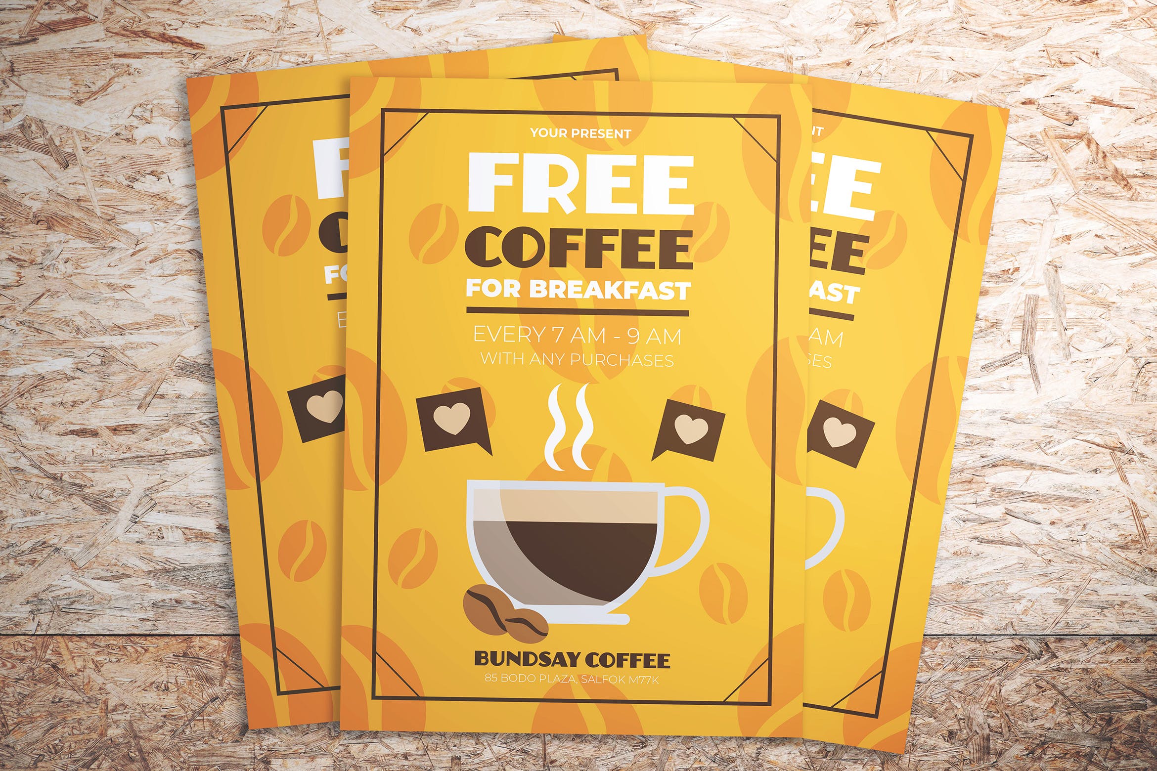 咖啡店促销活动传单海报设计模板 Coffee Promotion Flyer插图