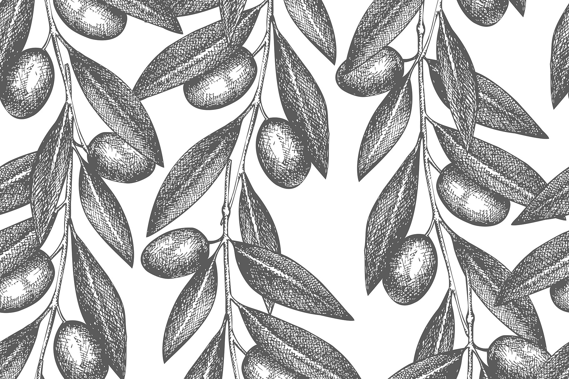 4款橄榄图案纹理 4 Vintage Olive Patterns插图(1)