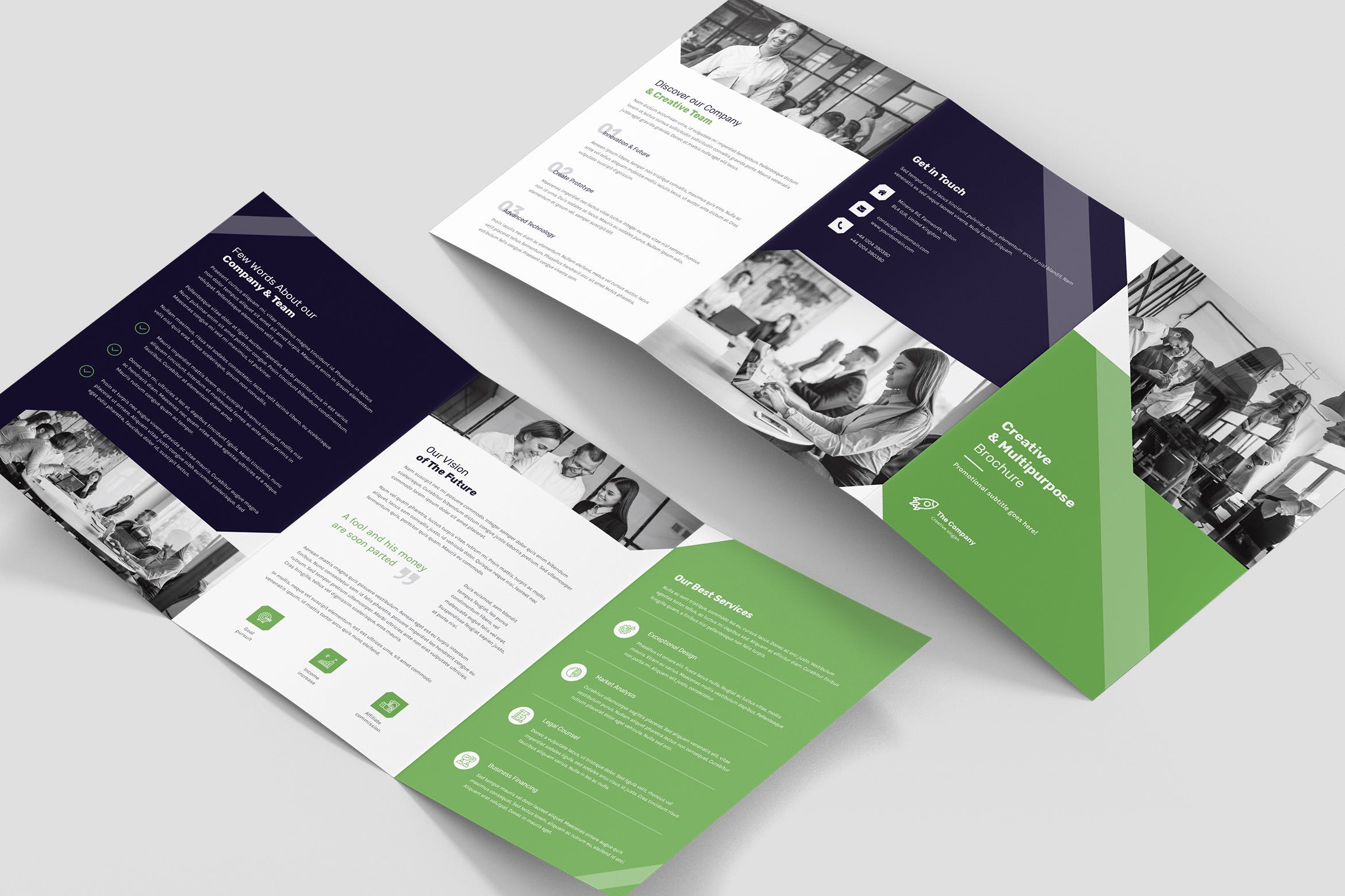 创意多用途企业简介三折页宣传单设计模板 Brochure – Creative Multipurpose Tri-Fold A5插图