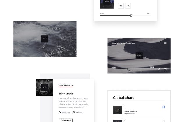 黑白风格创意网站UI模板 Forma UI Kit插图(2)