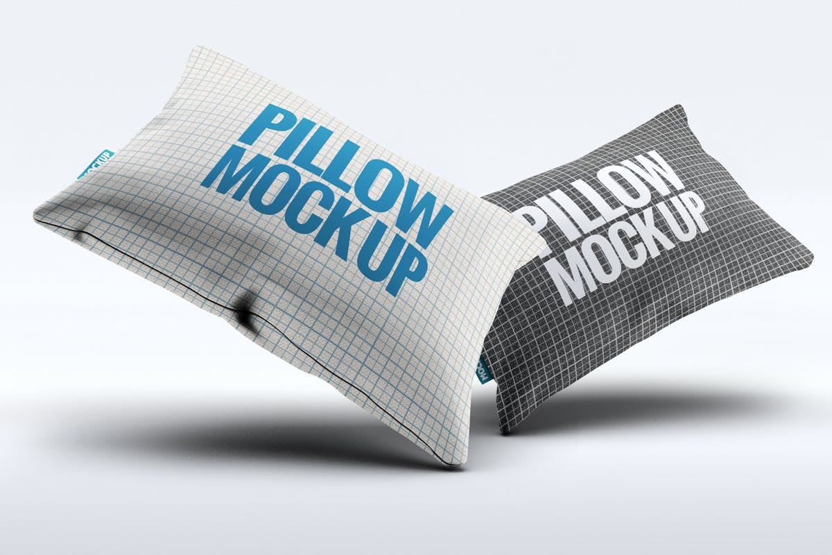 织物头枕靠枕印花设计样机模板 Fabric Pillow Mock-Up插图