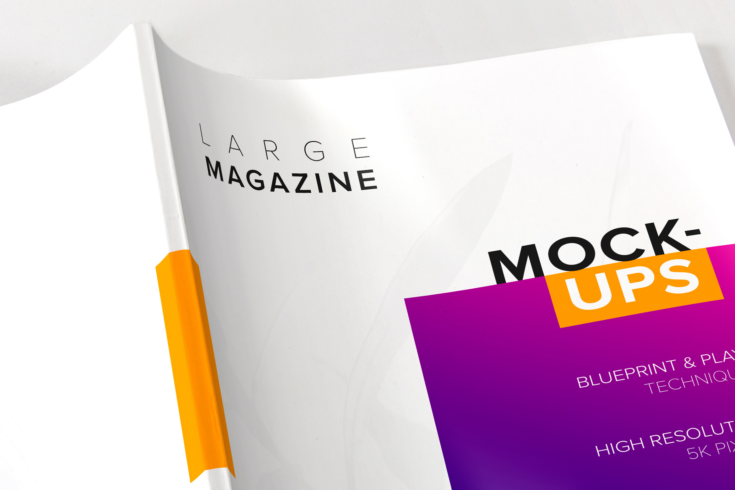 大型杂志封面设计图预览样机 Large Magazine Spread Covers Mockup插图(3)