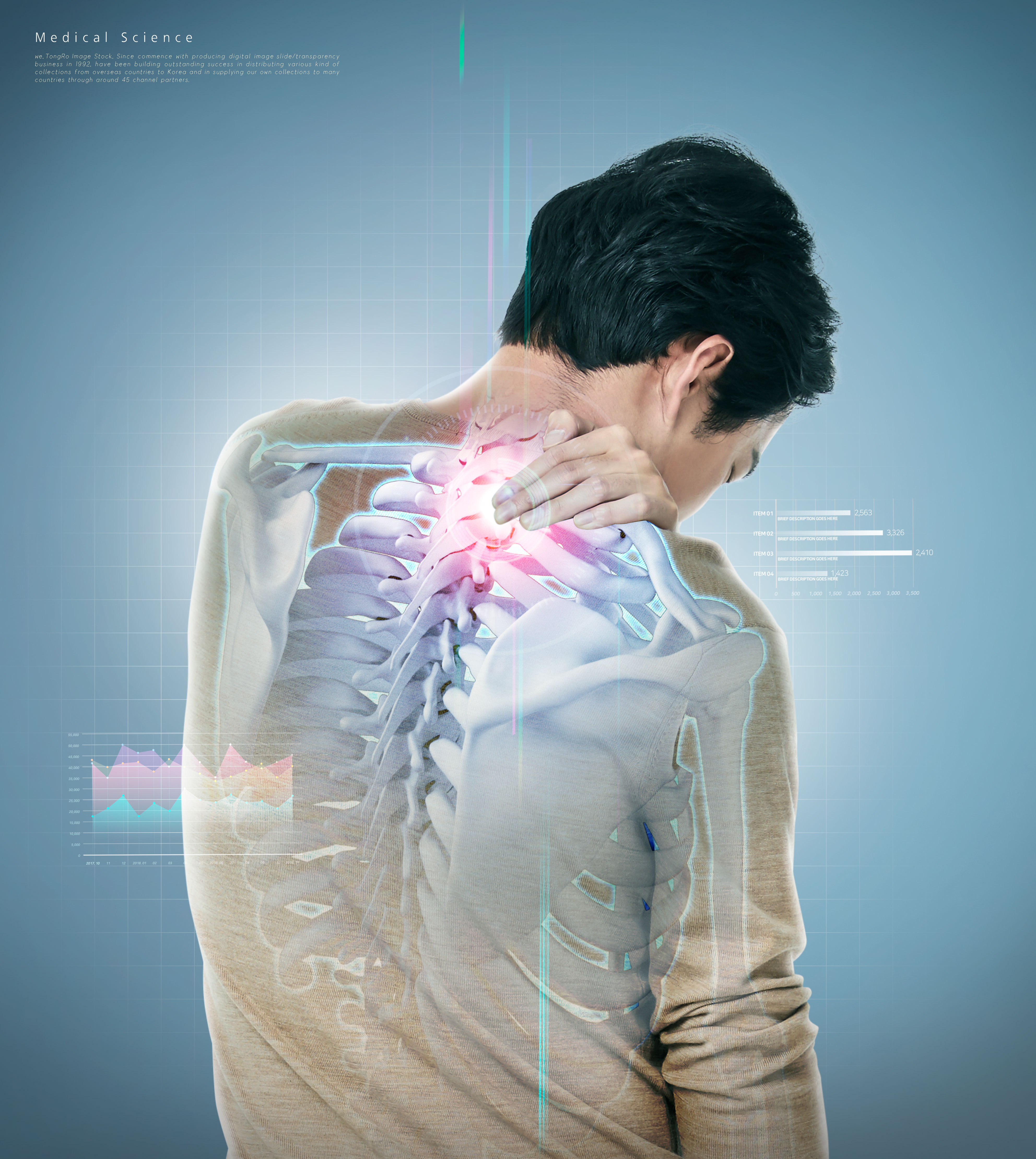 颈椎病医学主题海报设计模板插图