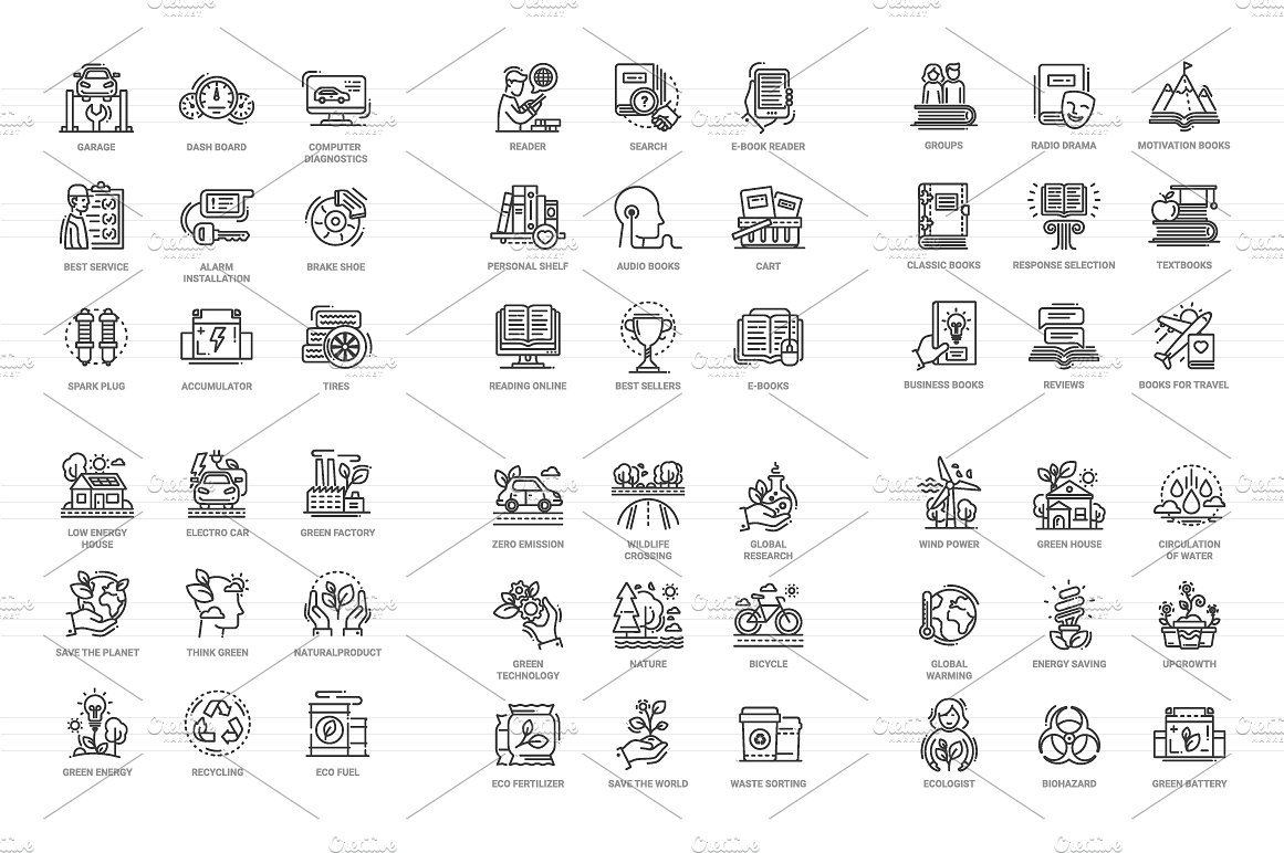 300枚高质量图标集合 Innovicons BW Icons Bundle插图(4)