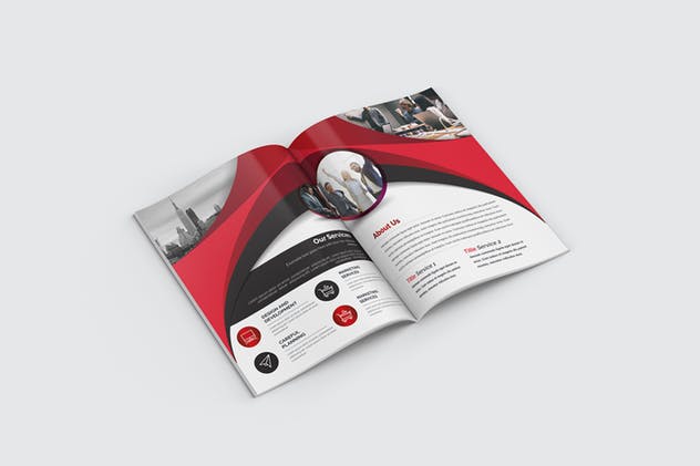 简单易用企业宣传小册画册设计EPS模板 Bifold Brochure插图(6)