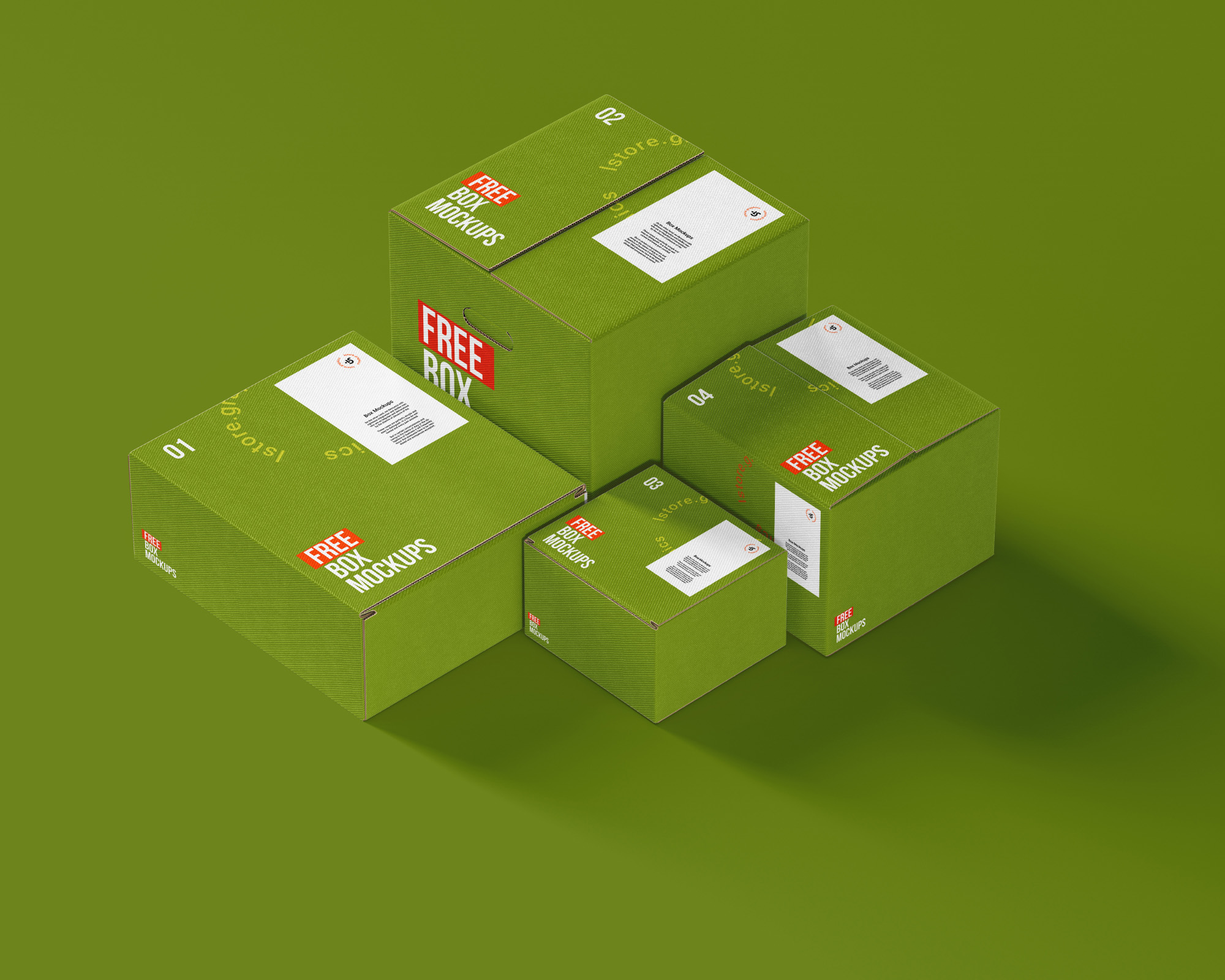 纸箱包装盒包装样机 7 Box Mockups插图(4)