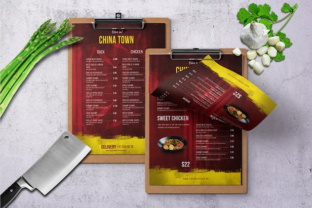 中餐厅美食菜单菜谱PSD模板套装 Chinese A4 & US Letter Food Menu Bundle插图(8)