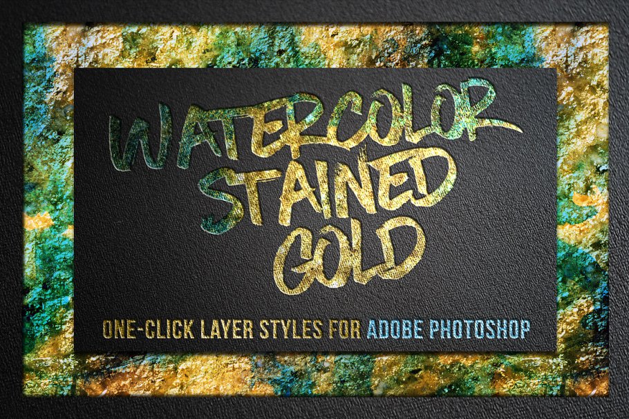 创意水彩金箔PS图层样式[1.1GB] Watercolor and Gold Layer Styles PS插图