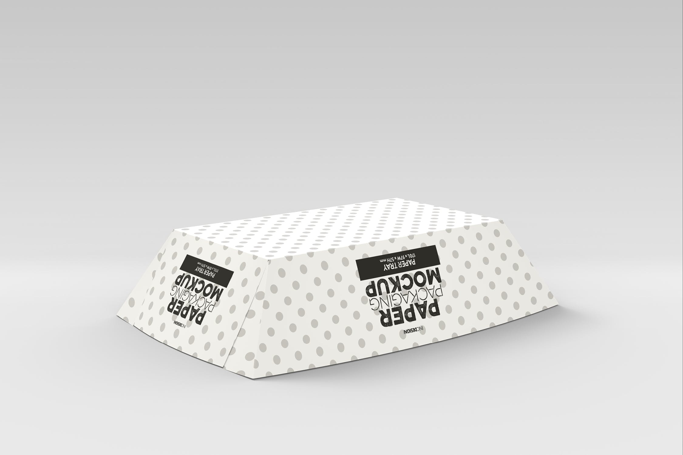 创意纸盘包装设计效果图样机模板 Paper Tray 1 Packaging Mockup插图(3)