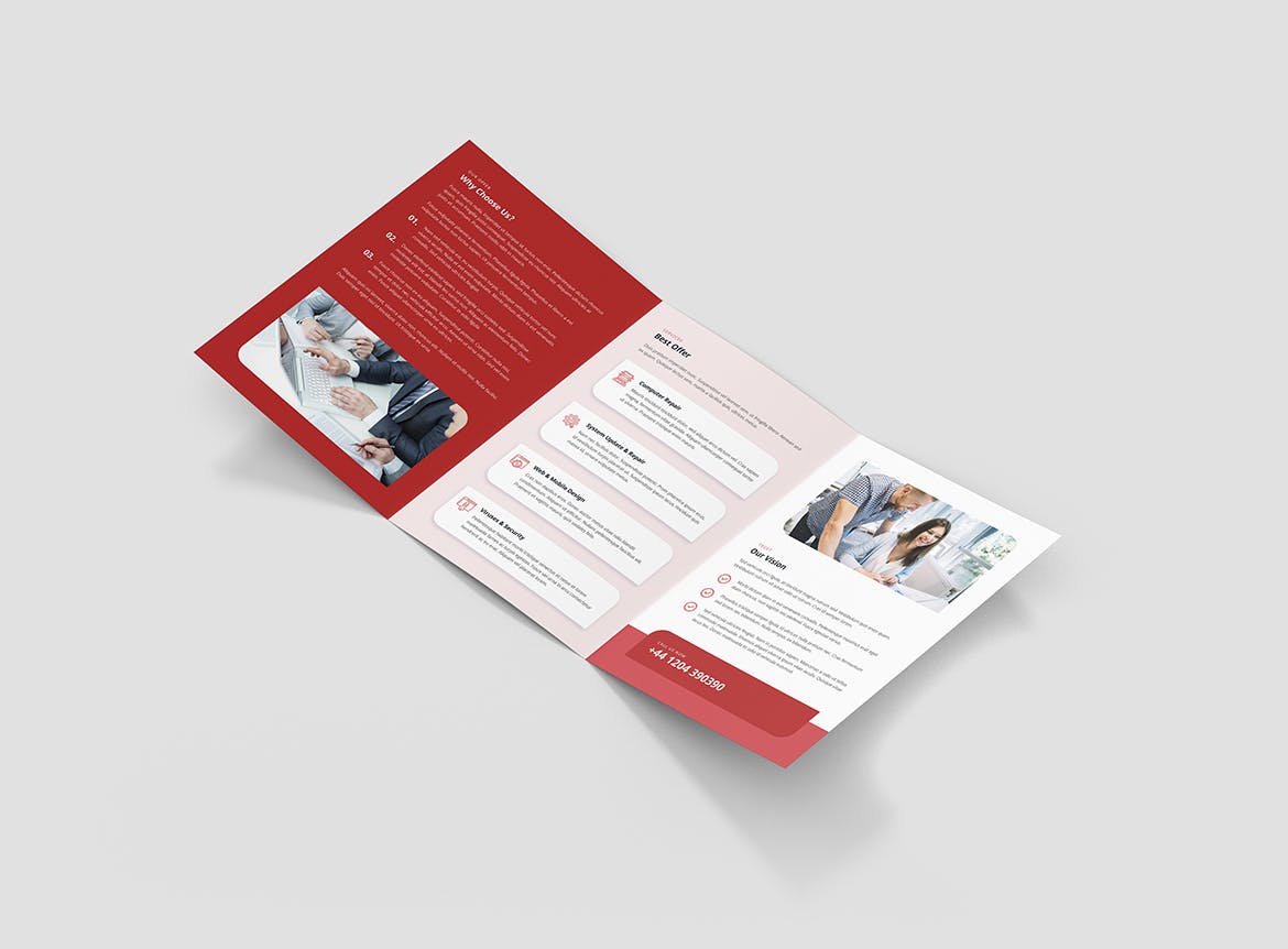 IT服务IT公司宣传折页传单设计模板 IT Services – Brochures Bundle Print Templates插图(6)