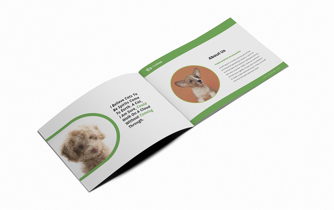 宠物店/宠物医院A5宣传册设计模板 Pet Shop A5 Brochure Template插图(2)