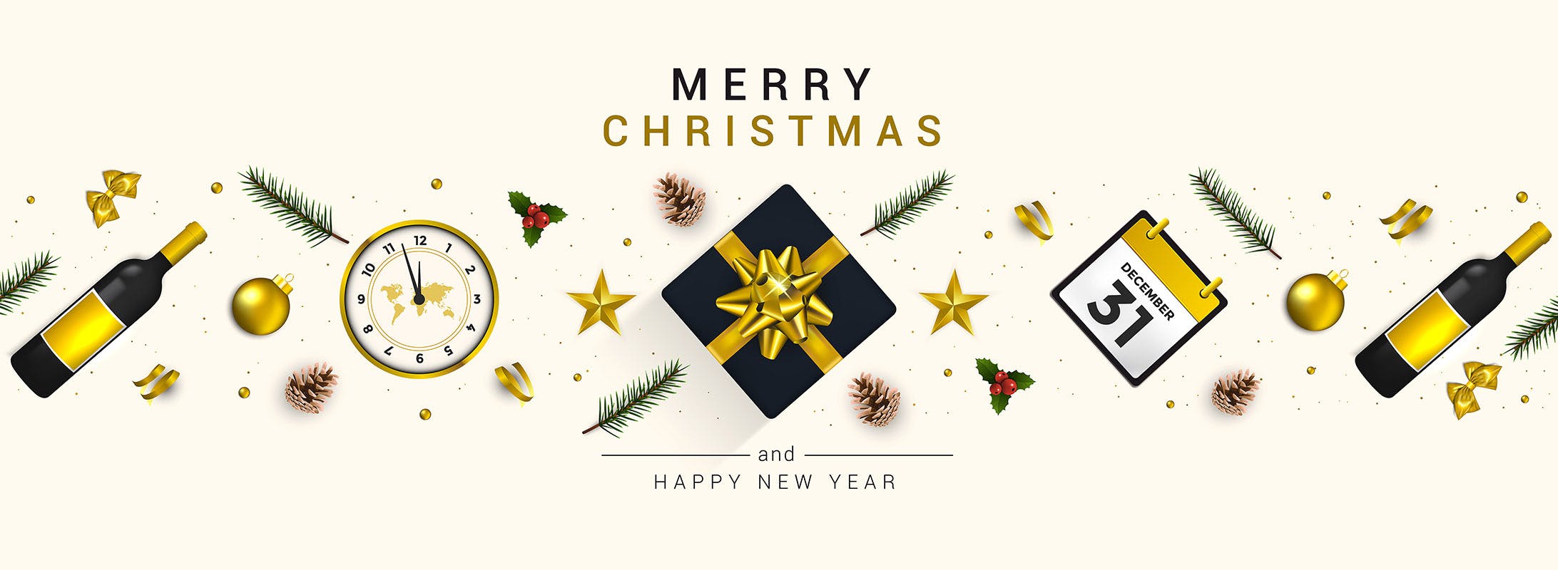 圣诞节/新年祝福主题贺卡设计模板v1 Merry Christmas and Happy New Year greeting cards插图(8)