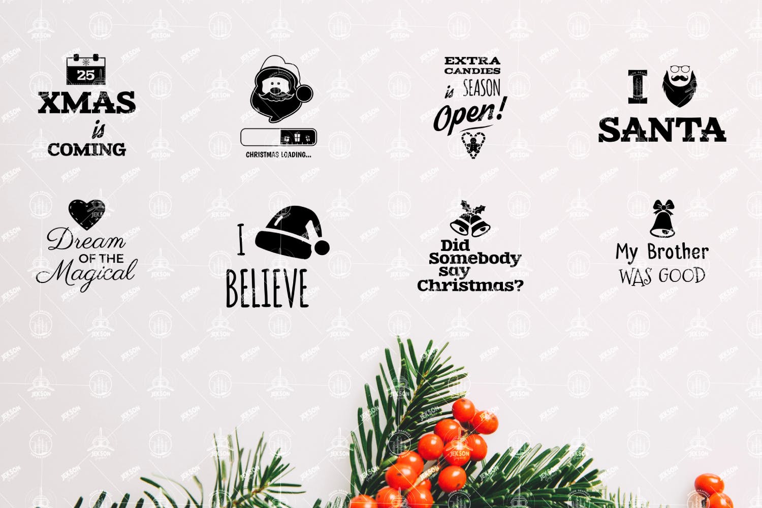 圣诞节主题徽标/Logo矢量设计素材 Christmas SVG Sayings Bundle – XMAS Cricut Files插图(2)