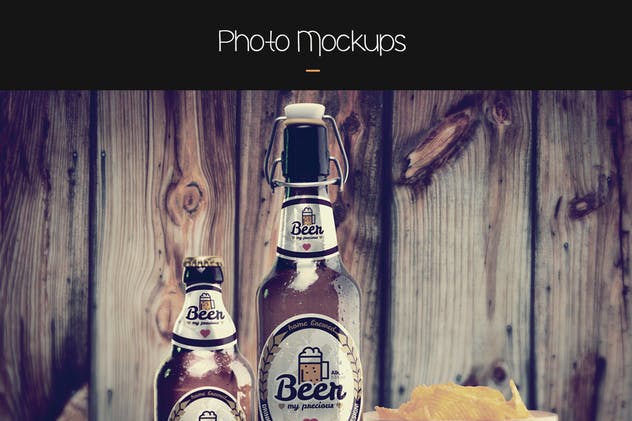 啤酒葡萄酒酒类品牌复古风格样机模板 Craft Beer Package & Branding Mock-up – Vintage插图(4)