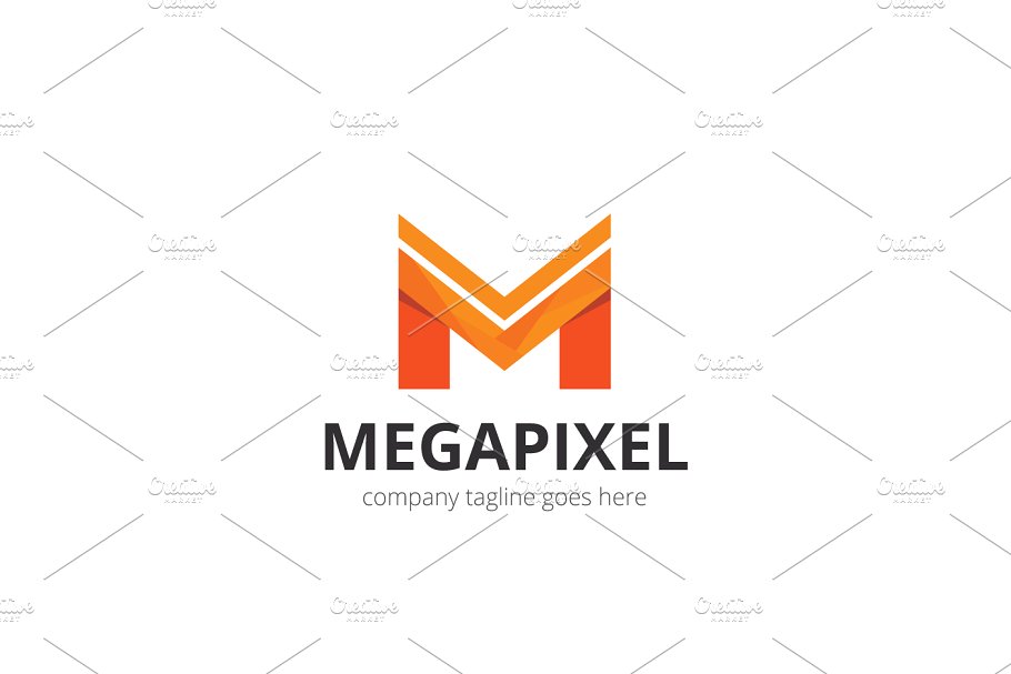 创意字母Logo模板系列之字母M Megapixel Letter M Logo插图