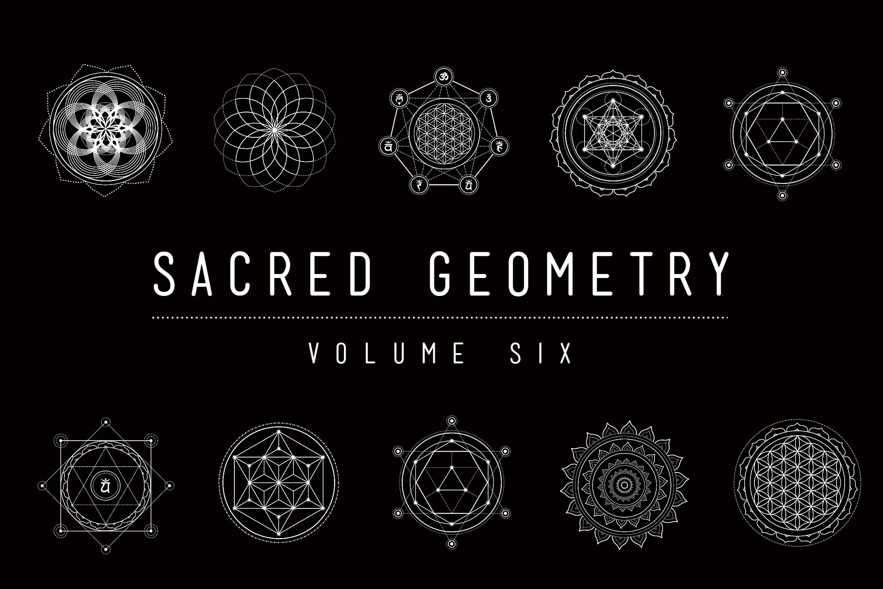 神圣宗教几何图形矢量素材包 Sacred Geometry Vector Pack Vol. 6插图(1)