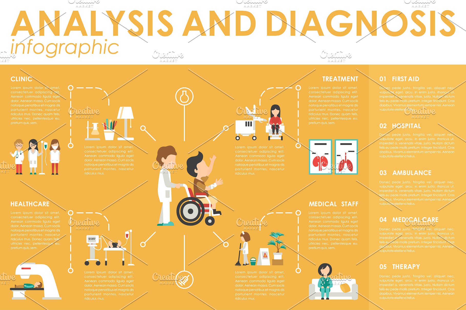 12款医药主题扁平化设计风格信息图表素材 12 Medical Flat Infographics插图(6)