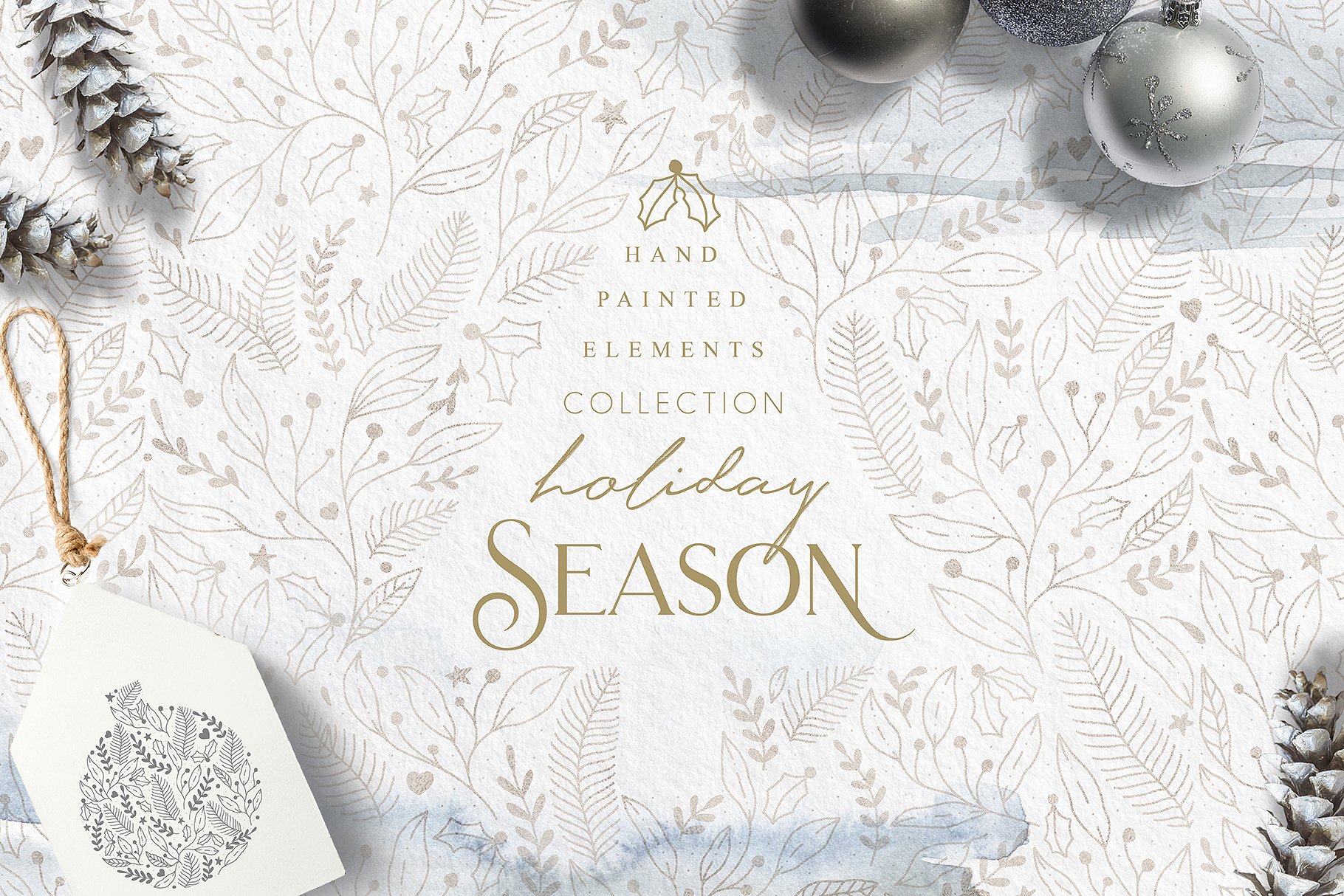 圣诞节手绘装饰设计套件 Holiday Season Collection插图