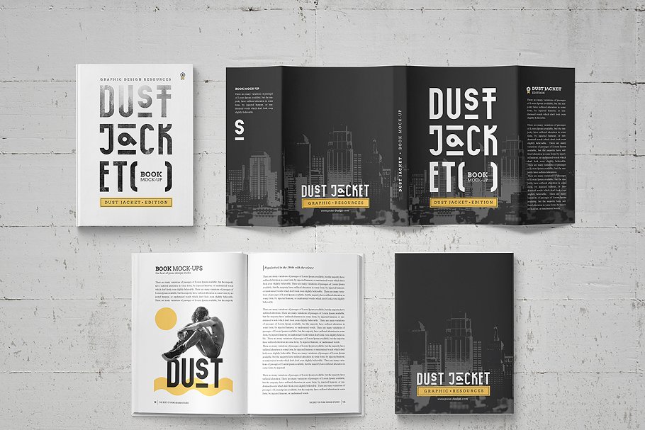 包书皮版本图书样机 Dust Jacket Edition / Book Mock-Up插图(8)