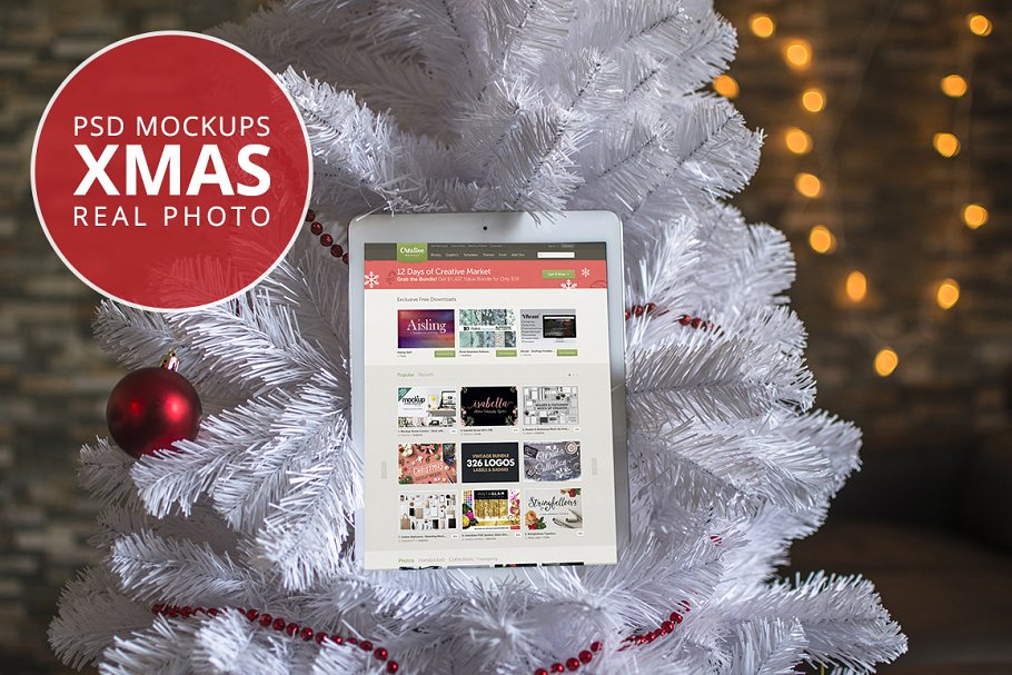 8款圣诞节主题&iPad样机模板 8 Christmas Mac & Ipad Mock-ups插图