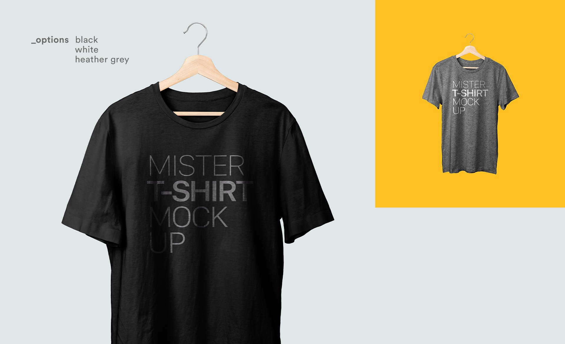 T恤外观设计晾挂效果图样机模板v1 T-shirt Mockup Vol 01插图(2)