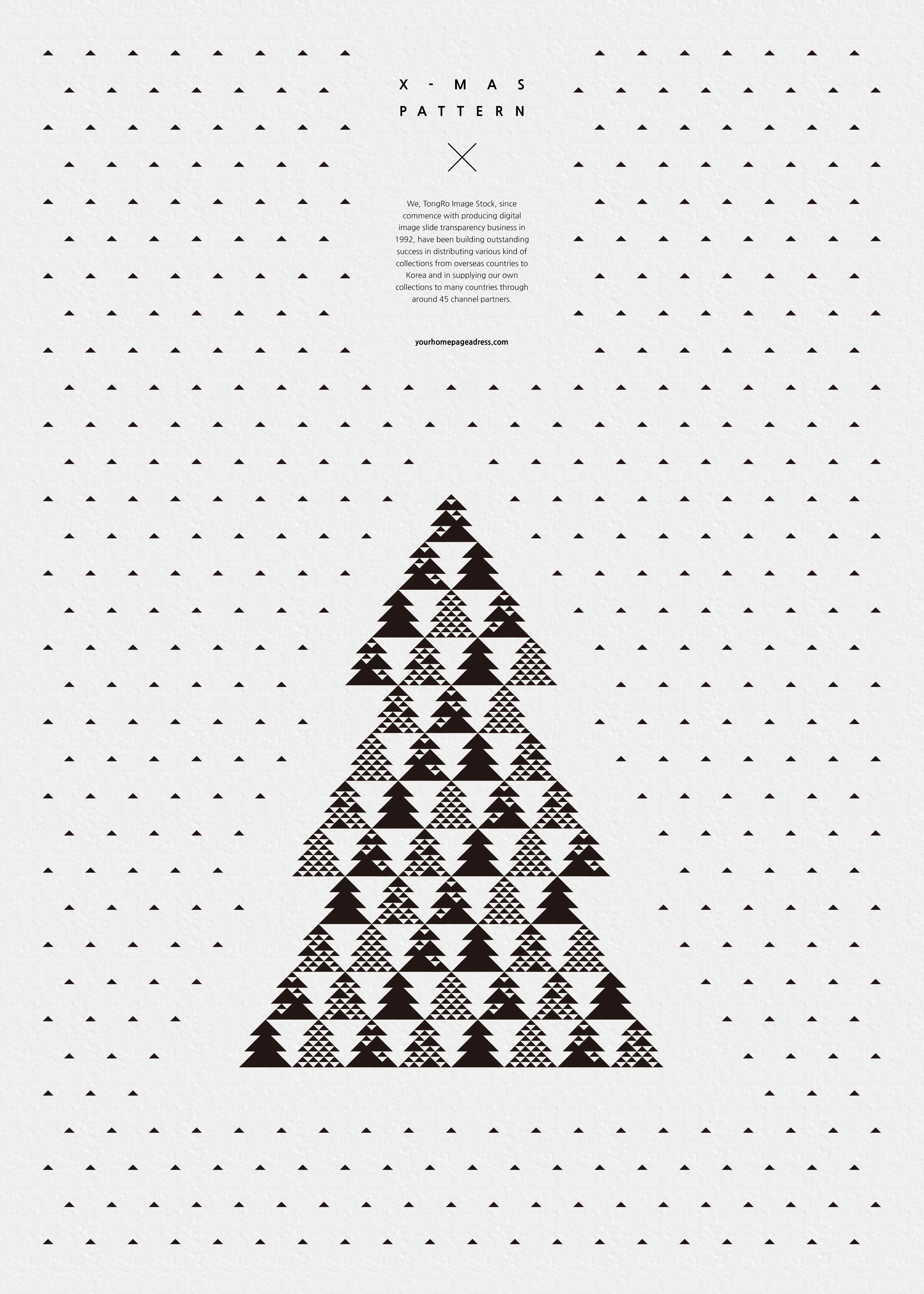 半色调圣诞树图案背景psd素材插图