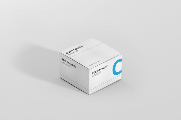 纸质包装盒外观设计样机模板 Package Box Mock-Up – Flat Square插图(4)