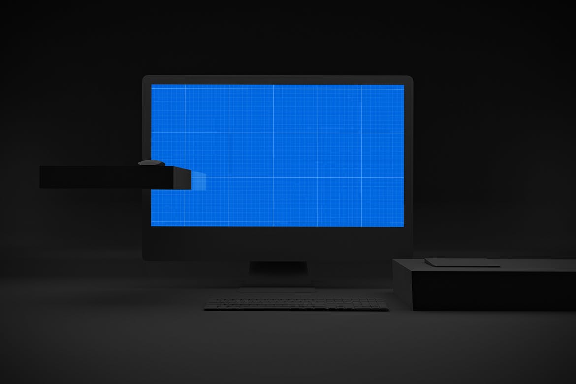 暗黑背景iMac Pro苹果一体机电脑样机模板 Dark iMac Pro插图(7)