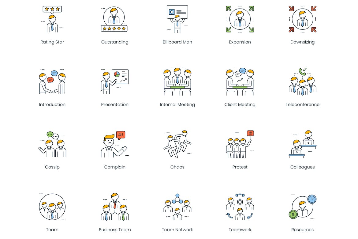 95枚商务职场人物形象图标素材 95 Business People Icons插图(4)