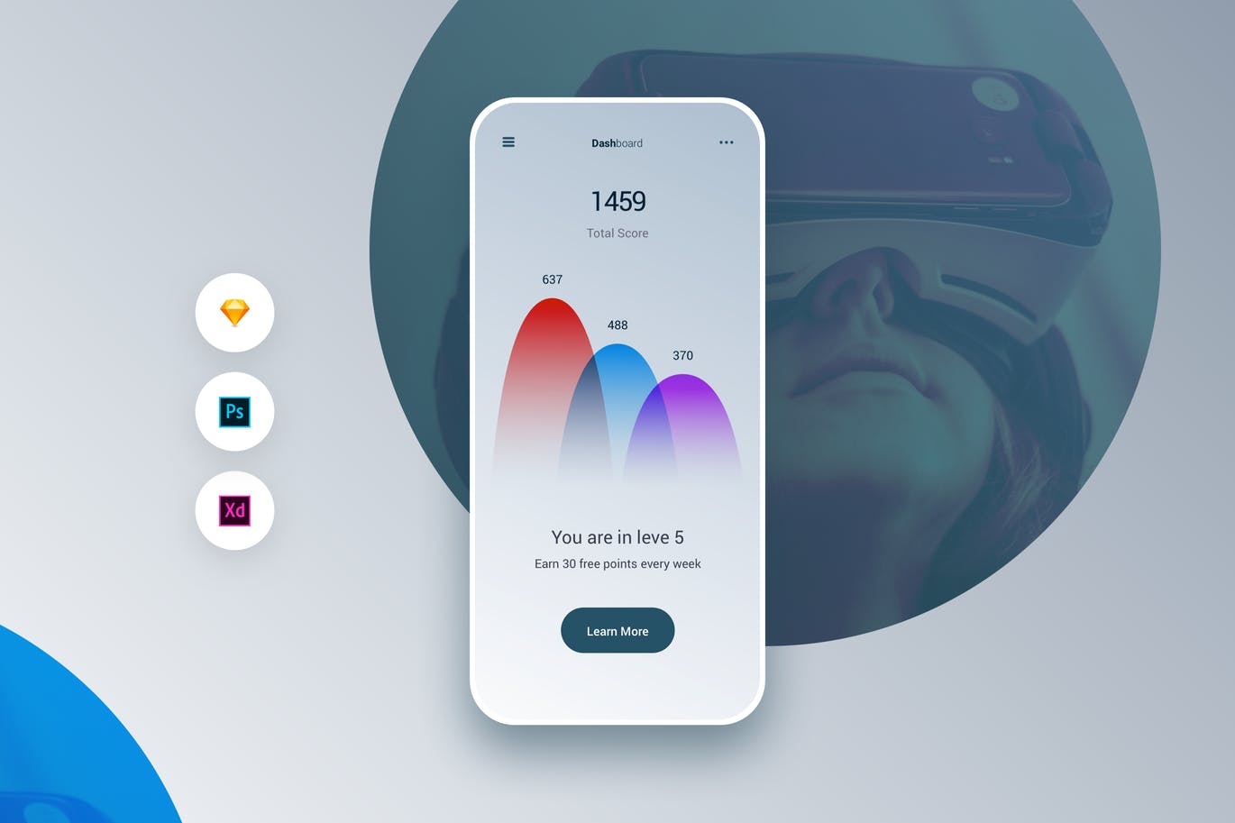 APP应用仪表板概念UI设计工具包v1 Dashboard Concept UI Kit App插图