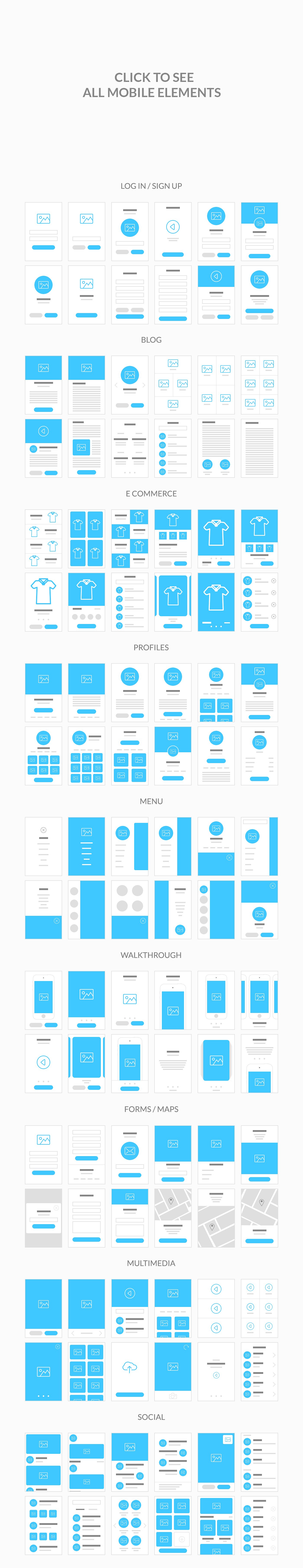 UI 设计线框图元素素材包 Flowchart elements（Web&手机端,for Photoshop & Sketch ）插图(2)