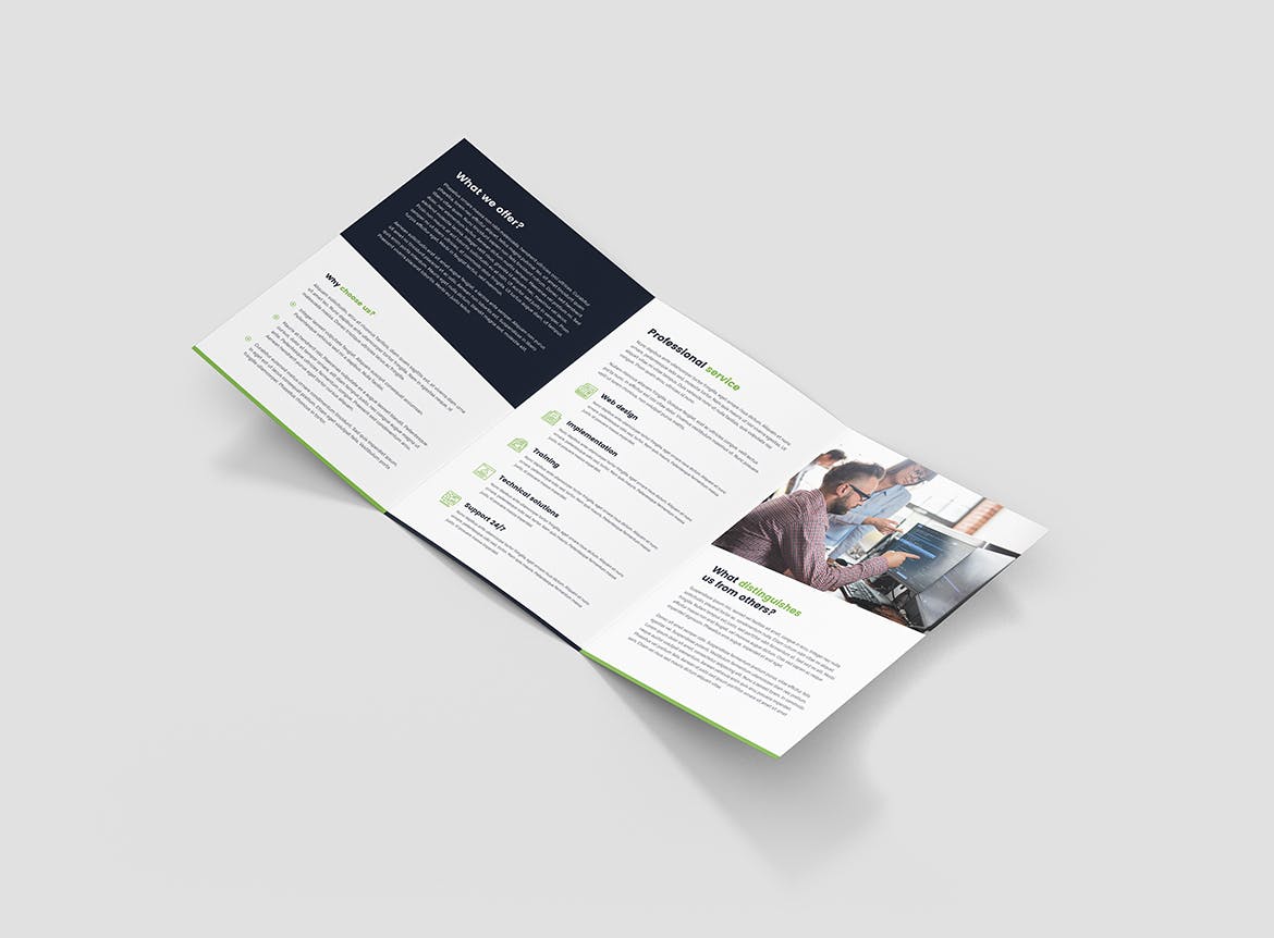 Web网站设计策划公司A5尺寸三折页传单模板 Brochure – Web Agency Tri-Fold A5插图(3)