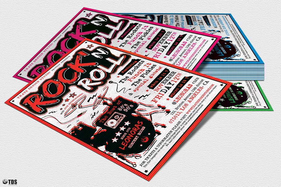 摇滚音乐节活动海报PSD模板v5 Rock Festival Flyer PSD V5插图(4)
