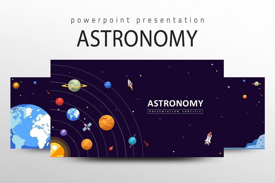 天文学主题的大尺寸PPT模版插图