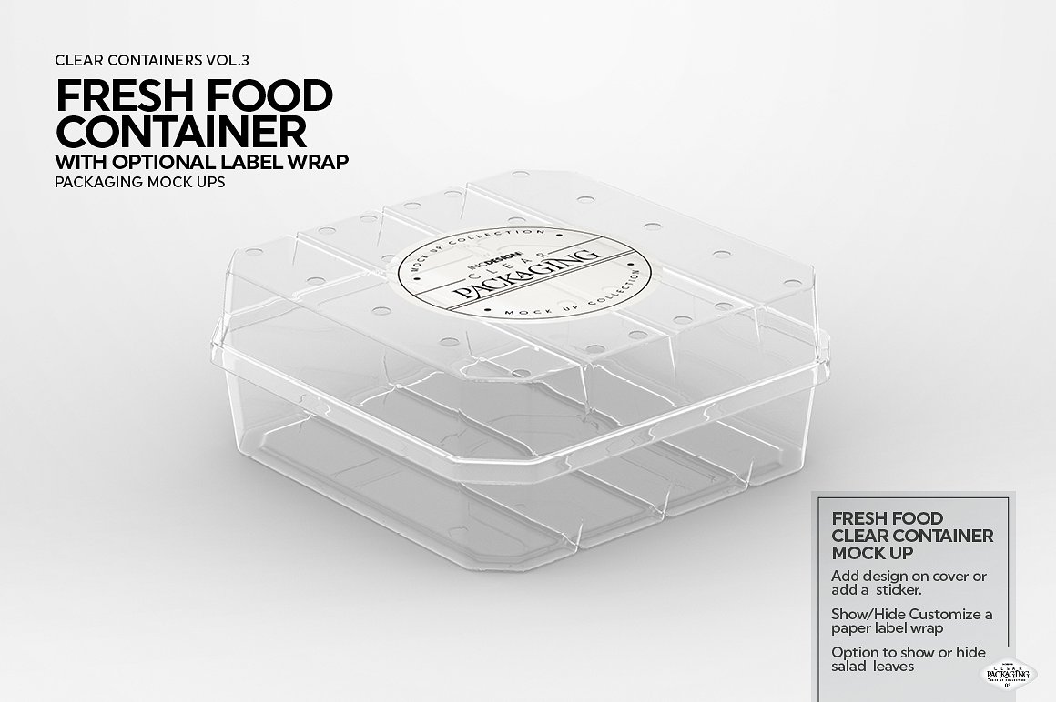 清新的新鲜食品容器样机展示模版mockups插图(1)