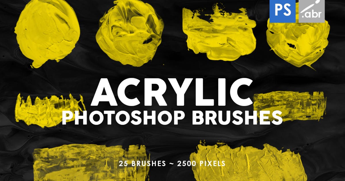 26款亚克力颜料形状PS图案印章笔刷 26 Acrylic Shapes Photoshop Stamp Brushes插图