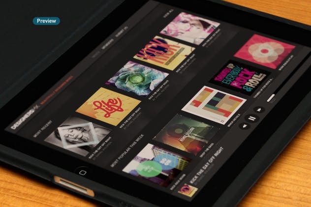 平板APP应用界面设计演示样机模板 Black iPad Tablet App UI Mock-Up插图(6)