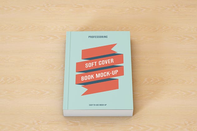 简装软封面书印刷品样机 Soft Cover Book Mock-Up插图(4)