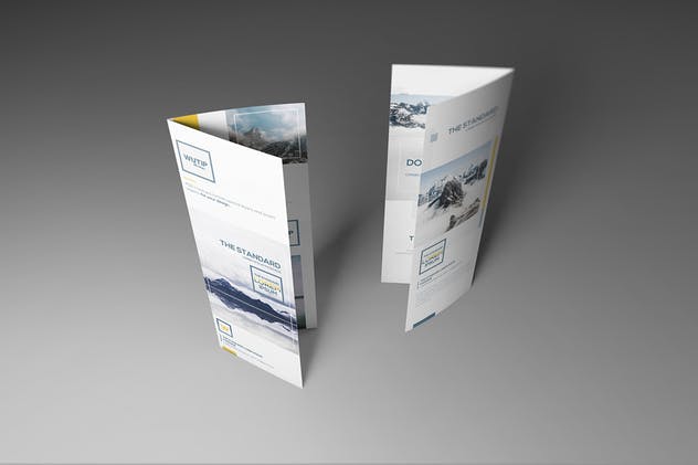 双折页旅游指南手册DL传单样机 Take-out Brochure/ DL Bi-Fold Mockups插图(4)