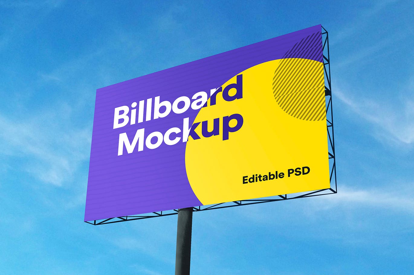 户外大型广告牌效果图样机模板 Advertisement Billboard Mockup插图(1)