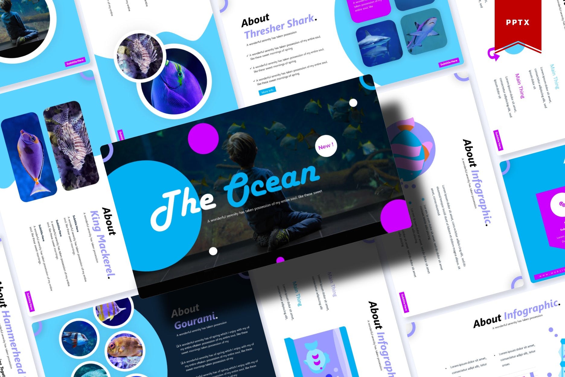 海洋/海底世界主题PPT幻灯片模板 The Ocean | Powerpoint Template插图