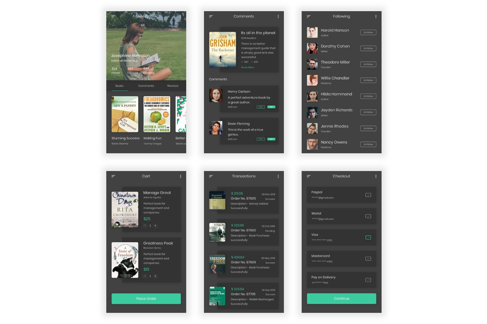 电子书&小说阅读APP应用UI设计PSD模板 Pustak – Book Reading UI Kit for Photoshop插图(12)
