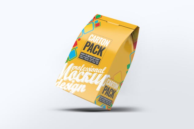 食品包装纸盒样机设计模板 Carton Box Pack Mock-Up插图(4)