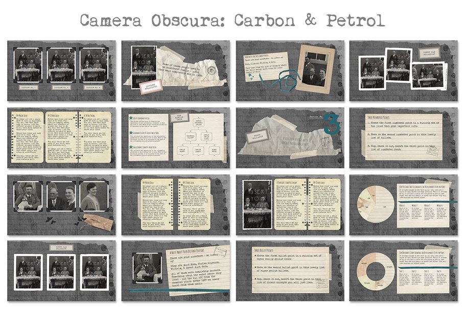 文学历史科学适用的复古风格PPT幻灯片模板 Camera Obscura Powerpoint Templates插图(2)