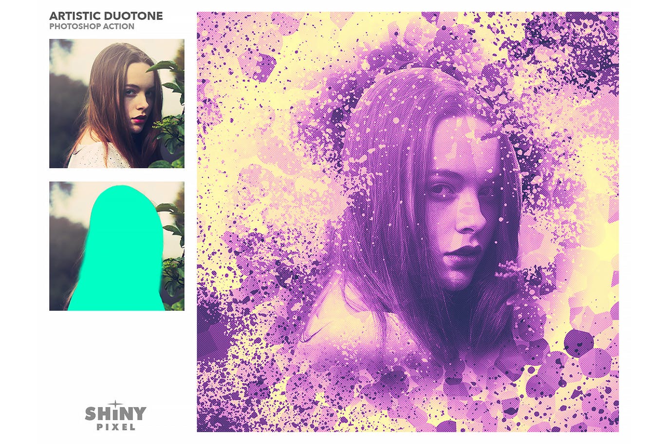 80年底双色调艺术风格效果图片处理PS动作 Artistic Duotone Effect – Photoshop Action插图(3)