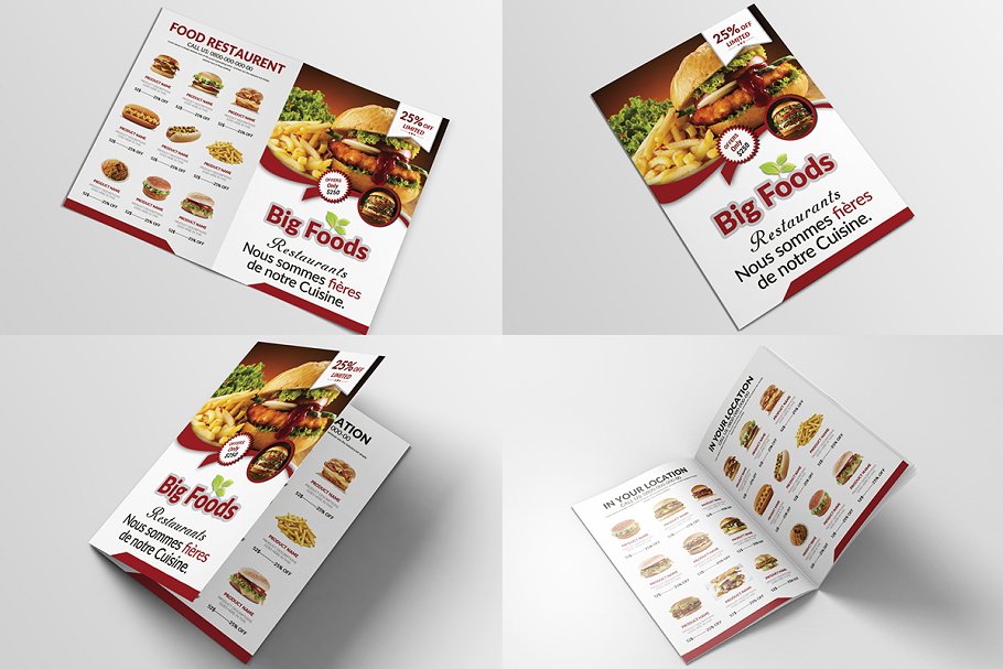 40款西式饮食菜单传单模板合集 Restaurant Menu Bundle插图(13)