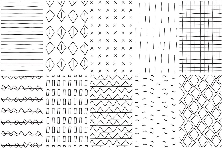 简约线条手绘图案纹理 Simple Line Handdrawn Patterns插图(3)