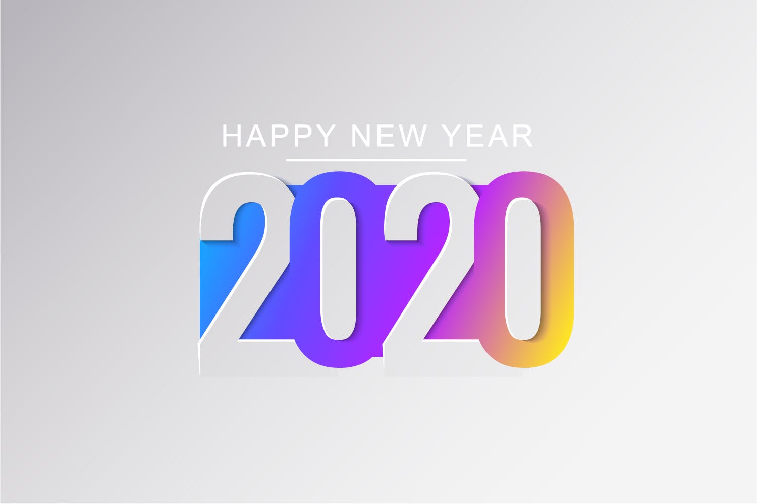 2020新年数字彩色矢量设计图形素材 2020 Happy New Year Greeting Card插图(3)